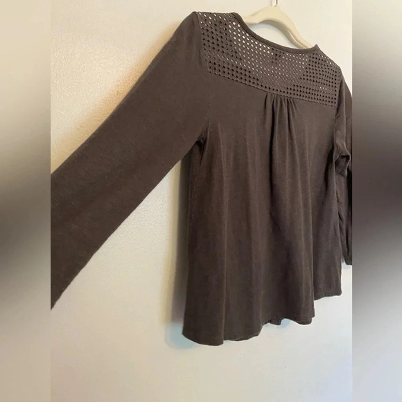 Eddie Bauer Crochet Boxy Blouse Button Up Cottagecore Coquette Modesty Top Boho - Picture 6 of 12